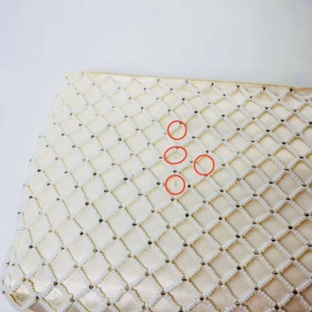 Vintage Richere‎ Clutch White Ivory Seed Beaded Evening Bag Purse Bridal